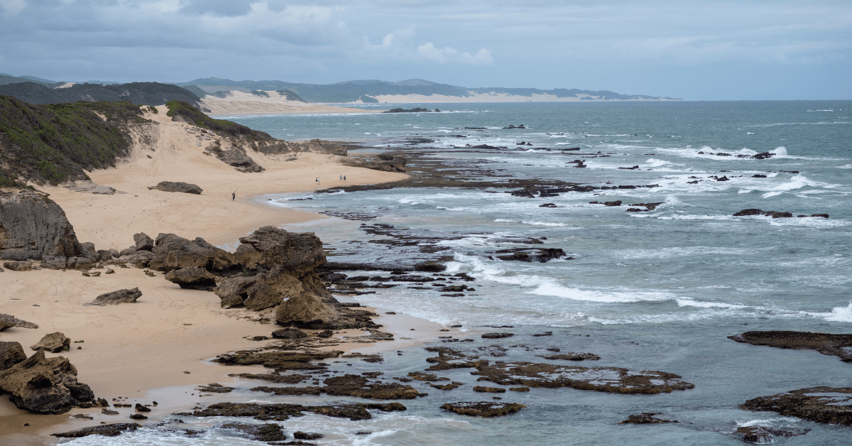 coastal towns western cape - Long and rigid rocky shoreline of Gansbaai 